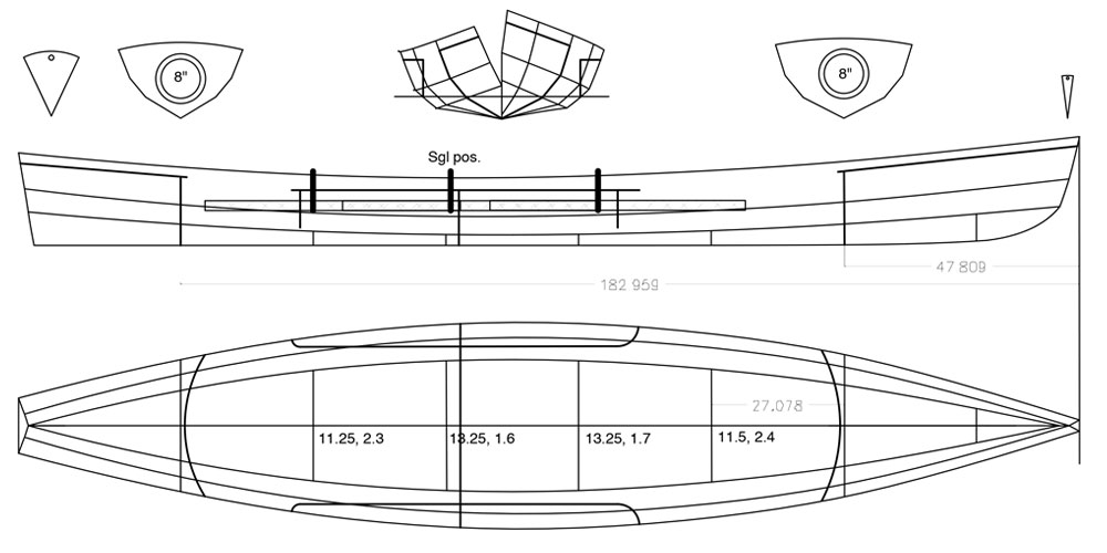 <b>Salish Skiff 18'x3'6''</b><span><br /> Designed by <b><a href='/success-stories/merrily-down-the-stream/'>Ronald Mueller</a></b> • Created in <a href='/2d-3d-drafting/2d-3d-cad-graphite.html'>Graphite Precision CAD Software</a></span>