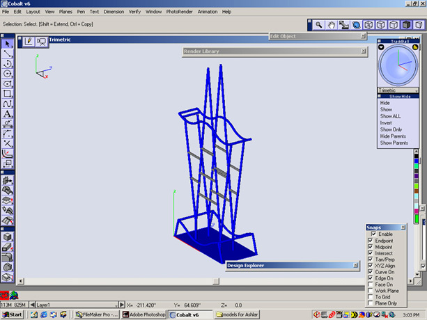 <b>H2O Exhibit</b><span><br /> Designed by <b>Joe Donley</b> for <b>Moss, Inc.</b> • Created in <a href='/3d-modeling/3d-modeling-cobalt.html'>Cobalt CAD & 3D Modeling Software</a></span>