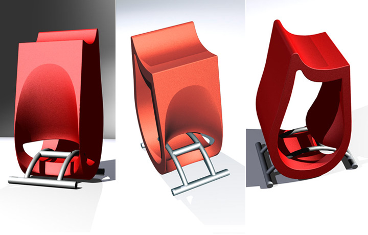 <b>Barstool</b><span><br /> Designed by <b>Bert Lonsain</b> for <b>Schiphol Airport</b> • Created in <a href='/3d-modeling/3d-modeling-cobalt.html'>Cobalt CAD & 3D Modeling Software</a></span>